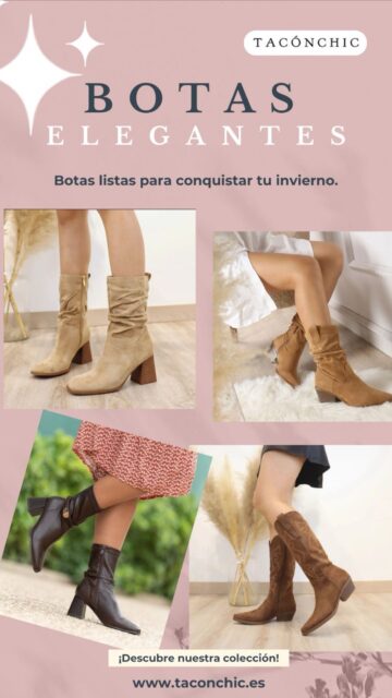 🤩 Chicas ! Descubre nuestra colección de botas 

Ideales para elevar tus looks 🥰

Todas en tendecia y súper cómodas 

www.taconchic.es
📲634206055

#tacónchic #modafemenina #ᴄᴀʟᴢᴀᴅᴏ #calzadoconestilo #tendencia